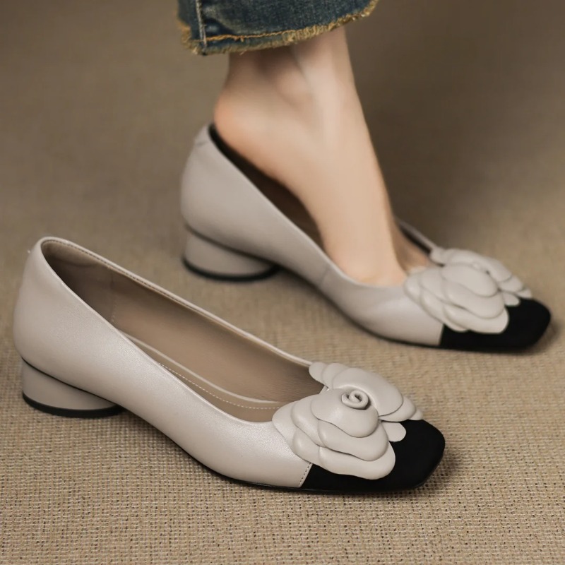 Heels - Plus size 34-41 women's sheepskin mix