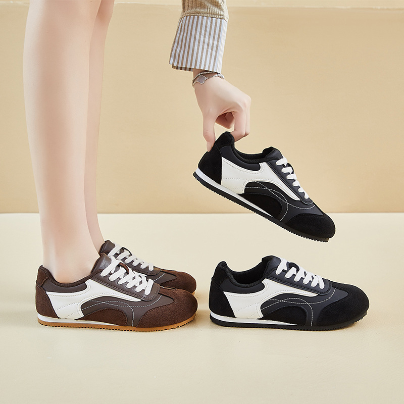 Running Shoes - Women's leather sports shoes, thick soled