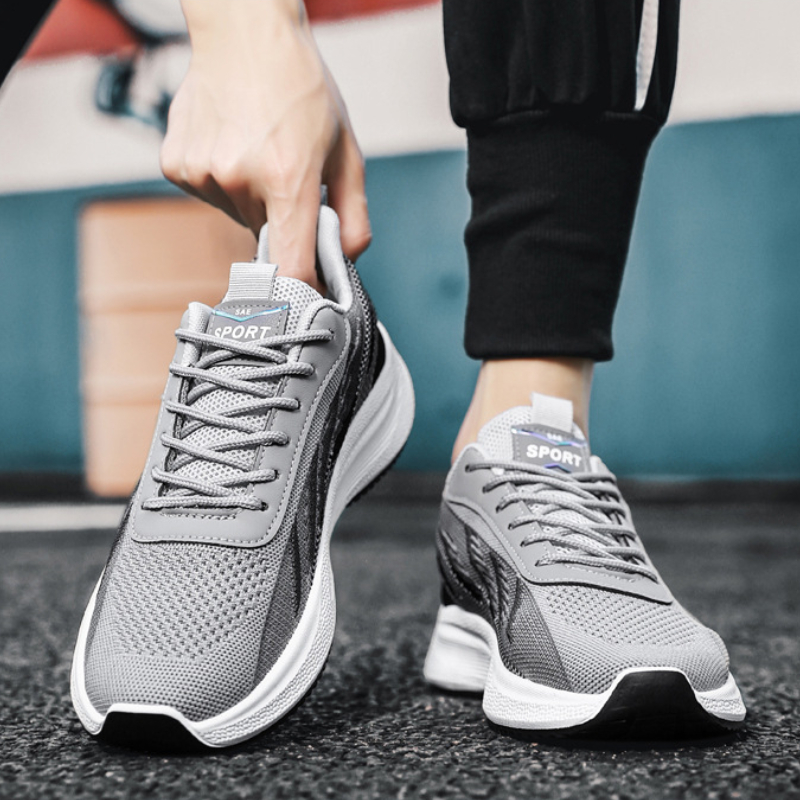 designer running shoes man bre - đánh giá và giá Knit Fabric Lace Up Sneakers