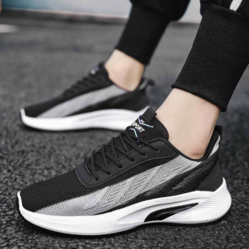 designer running shoes man bre - đánh giá và giá Knit Fabric Lace Up Sneakers